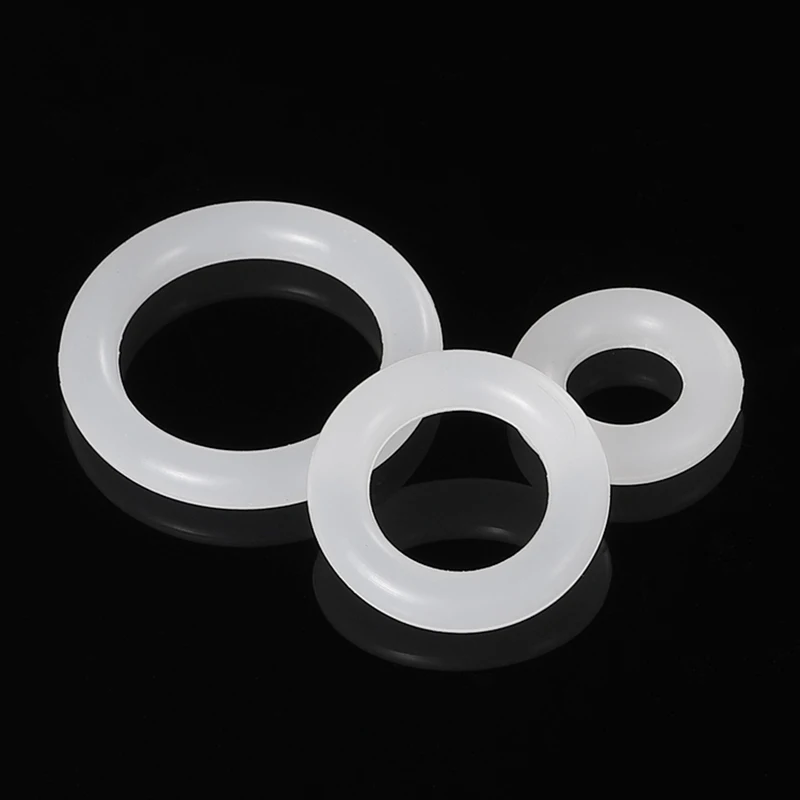 Food Grade Section Silicone O-ring White Vmq Cs 1/1.5/2/2.4mm Od 5mm~80mm O-ring Heat Resistant Sealing Rubber Gasket