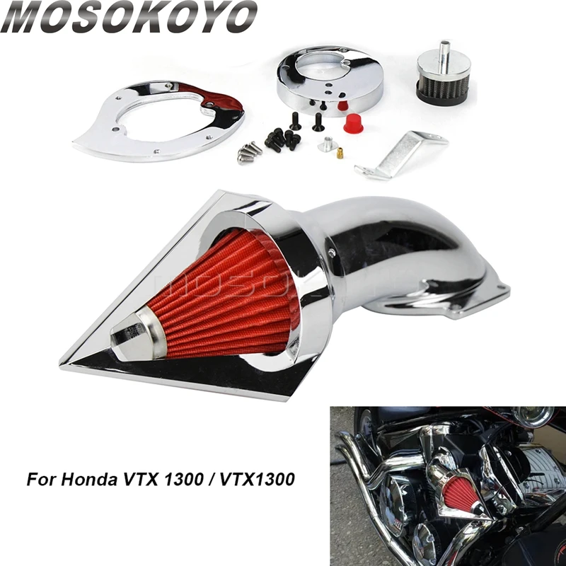

Хромированный впускной воздушный фильтр, комплект воздухоочистителя с шипами, запасные части для мотоциклов для Honda VTX 1300 VTX 1300, аксессуары для всех лет
