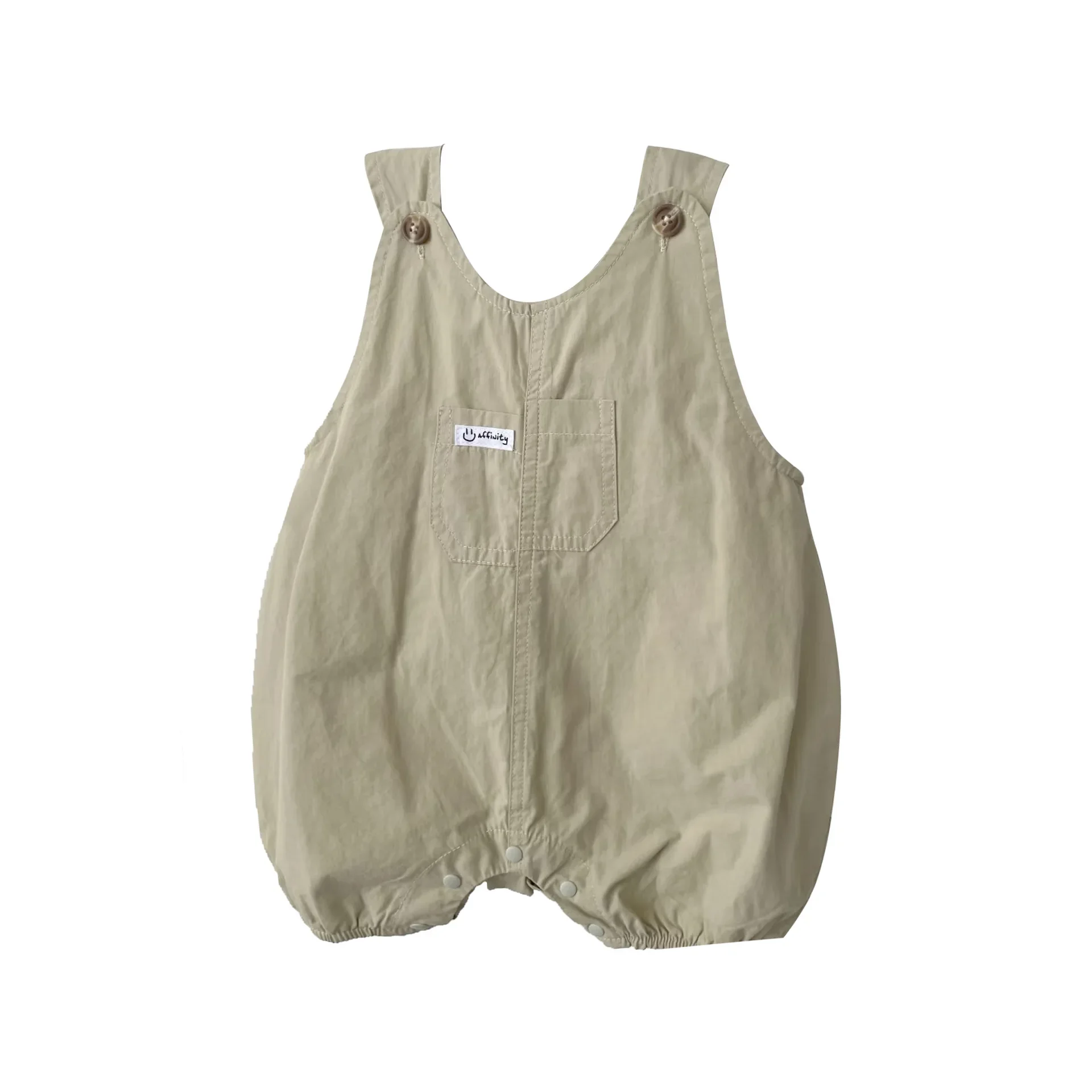 

( 0-3 Years Old) Boys' Summer Set Baby Jumpsuit Shoulder Strap Onesies Round Neck Children's Wear Cool Casual Crawling Suit