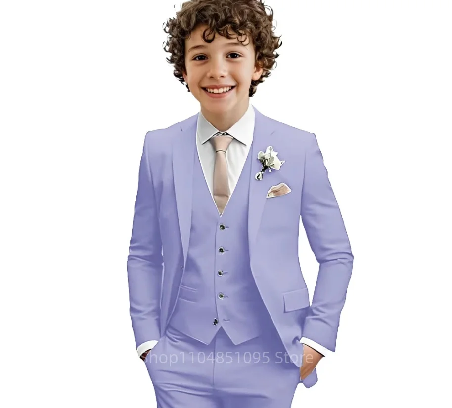 

Flower Boys Suit 3 Piece Set Fashion Design Wedding Kids Tuxedo Formal Graduation Outfit Stage Performance Suit Children Clothes