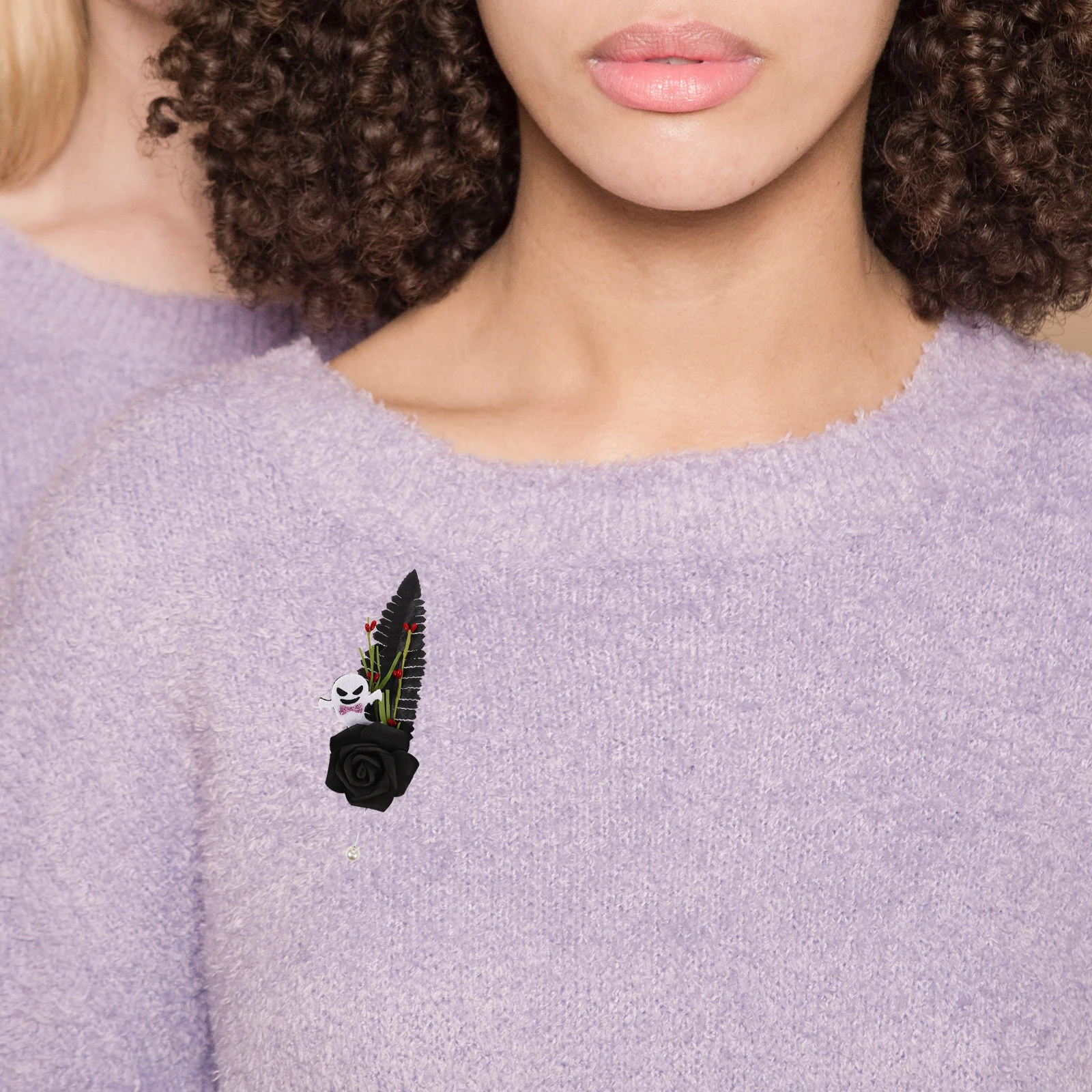 هالوين روز بروش دبوس وهمية روز الصدار الملابس الزخرفية دبوس عناصر الهالوين الإبداعية بروش دبابيس #1