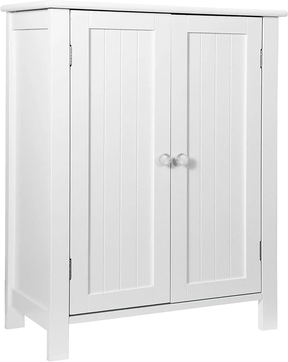 

Bathroom Floor Storage Cabinet with Double Door & Adjustable Shelf, Wooden Organizer for Living Room, Bathroom, Bedroom, Modern Home Furniture (White)