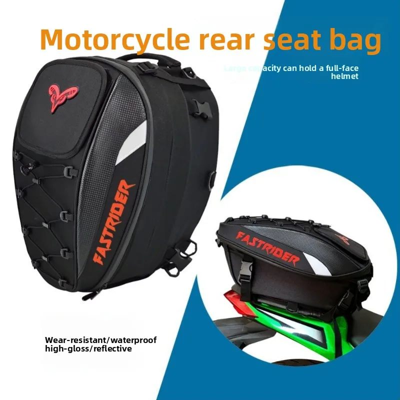 Motorcycle Helmet Bag Rear Seat Bag Double Shoulder Backpack Rider Large Capacity Motorcycle Tail Bag