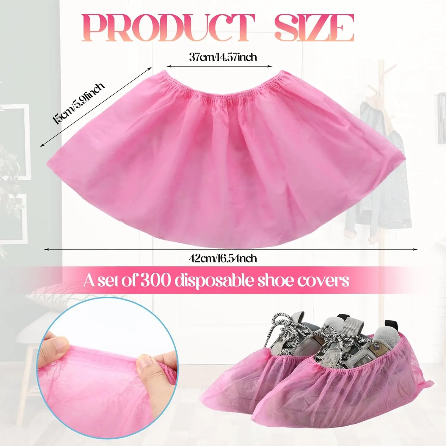 200 Pcs/ 100 Pairs Disposable Shoe Covers Non Woven Stretchable Boot Covers Non Slip Waterproof Shoe Protector for Women Men Fit