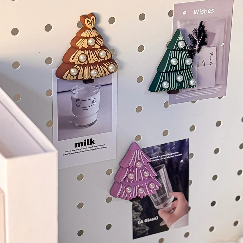 BOLTIFY 3Pcs Christmas Fridge Magnet Set, 3D Tree Decor, DIY Soft Magnetic Sticker for Christmas, Refrigerator Decoration