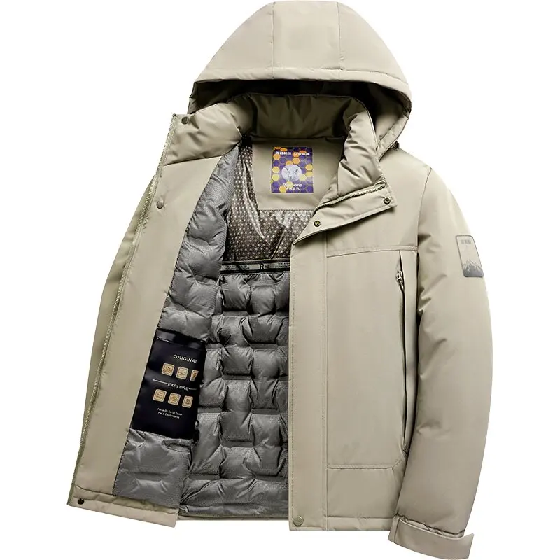 

New Winter Fashion Trend Solid Color Thickened Warm Hooded Cotton-Padded Jacket Men's Loose Sports Large Size High Quality Coat