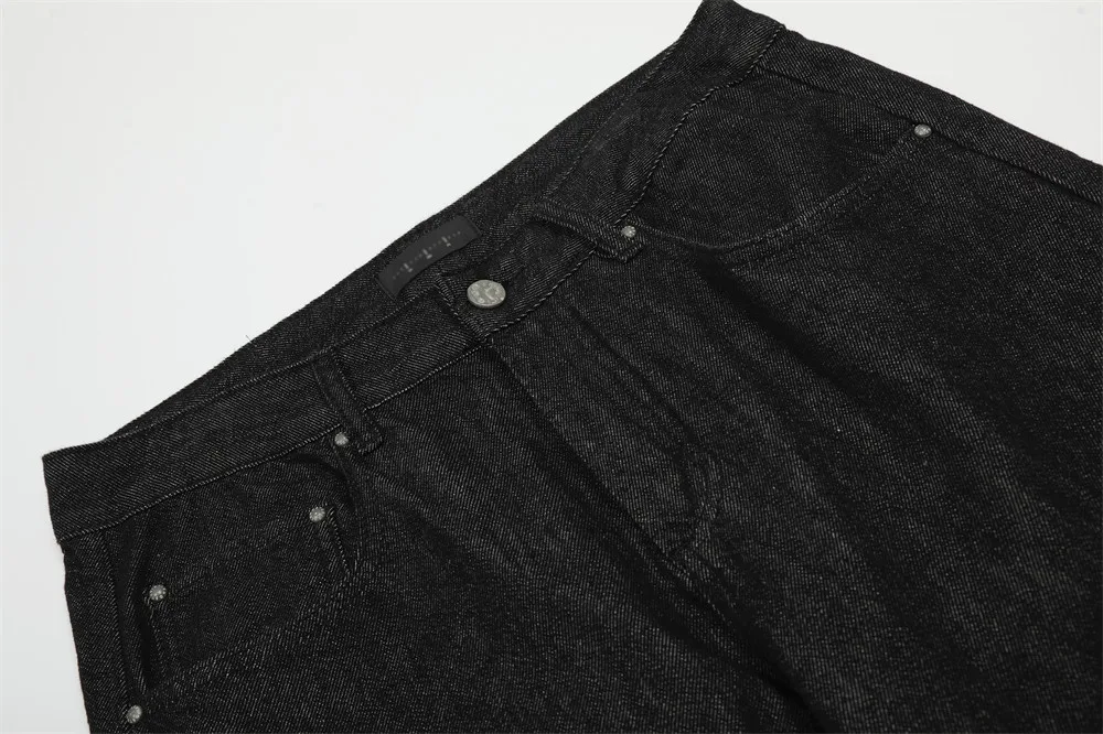 Raw Edge Spliced Dark Denim Hosen Herren Retro High Street Washed Loose Wide Leg ARC 3D JEANS Herren – Detail 5