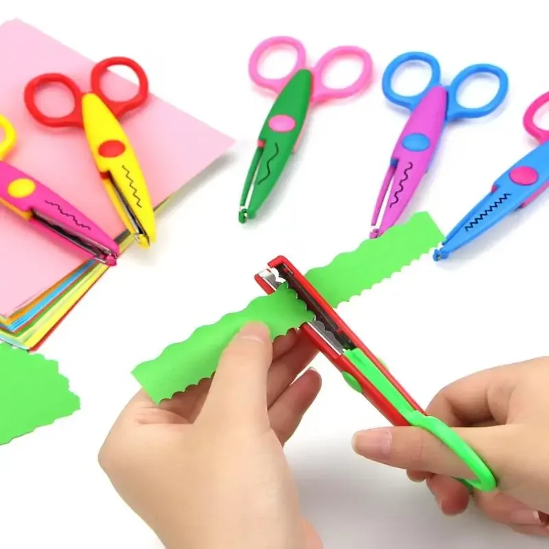 2/3/4 قطعة/المجموعة مقص متموج نمط الة قطع الورق DIY بها بنفسك الأدوات اليدوية ورقة كرافت بطاقة صور مقص الاطفال الهدايا اللوازم المكتبية #1