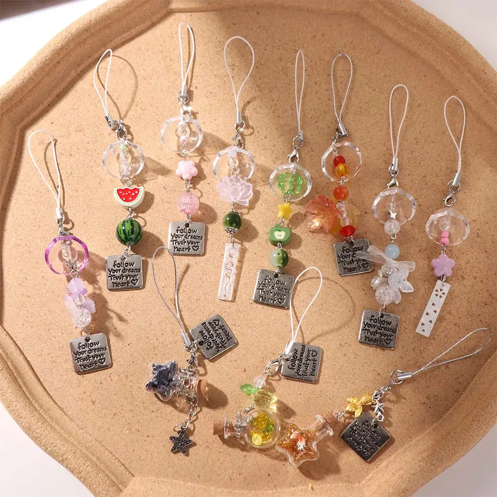 Star Wishing Bottle Wind Chime Pendant Bag Decorative Phone Straps Transparent Keychain Anti-Loss Couple Gifts