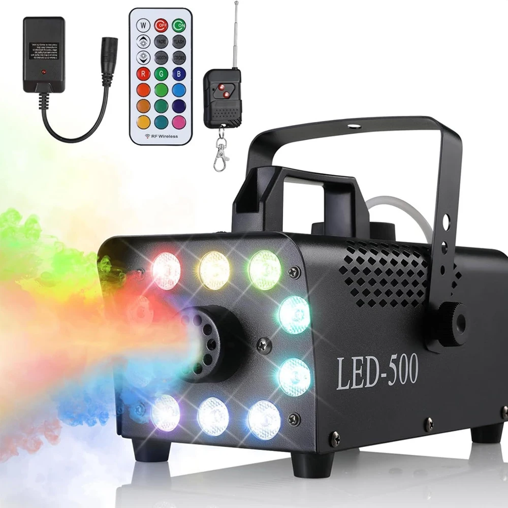 

The old color adjustable eight lights LED500W smoke machine Halloween smoke machine room smoke machine stage lighting KTV