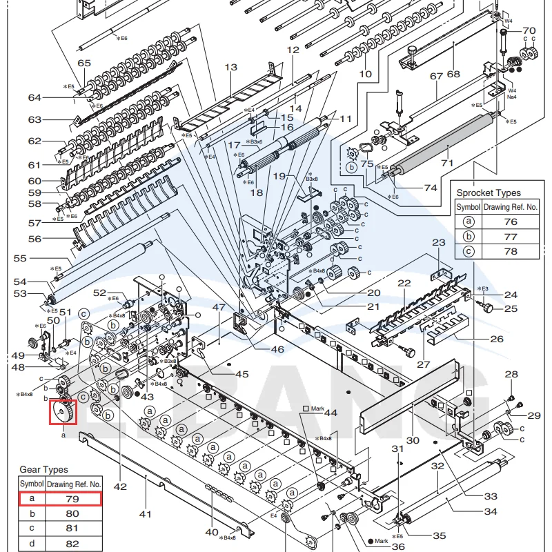 330/340 34B7504862 Gear Color Photo Processor Transmission Gear Expansion Printer Replacement Parts