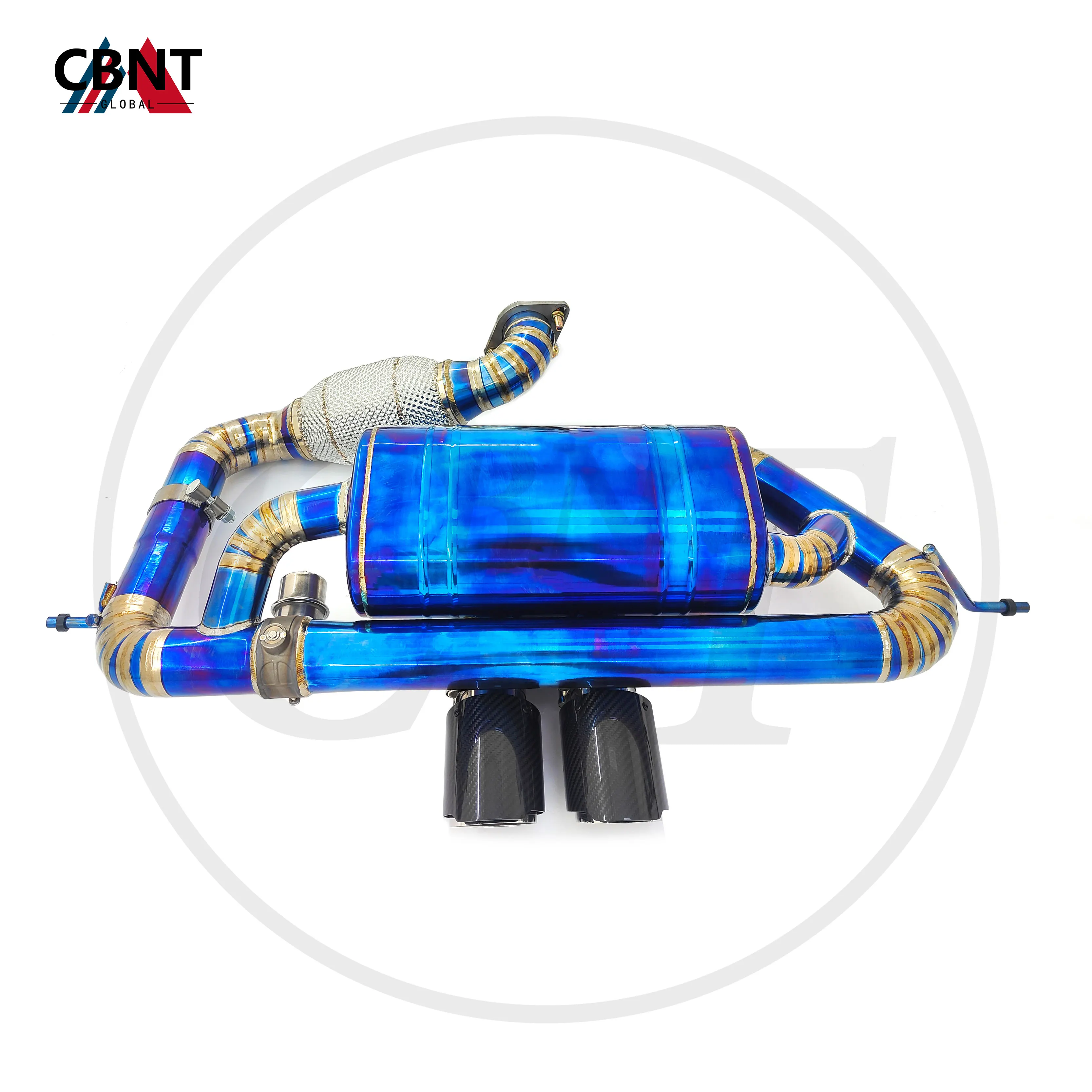 CBNT for Lotus Evora S 3.5L Valved Exhaust System Axle-back with Catalytic Converter TC4 Titanium Alloy Performance Exhaust Pipe