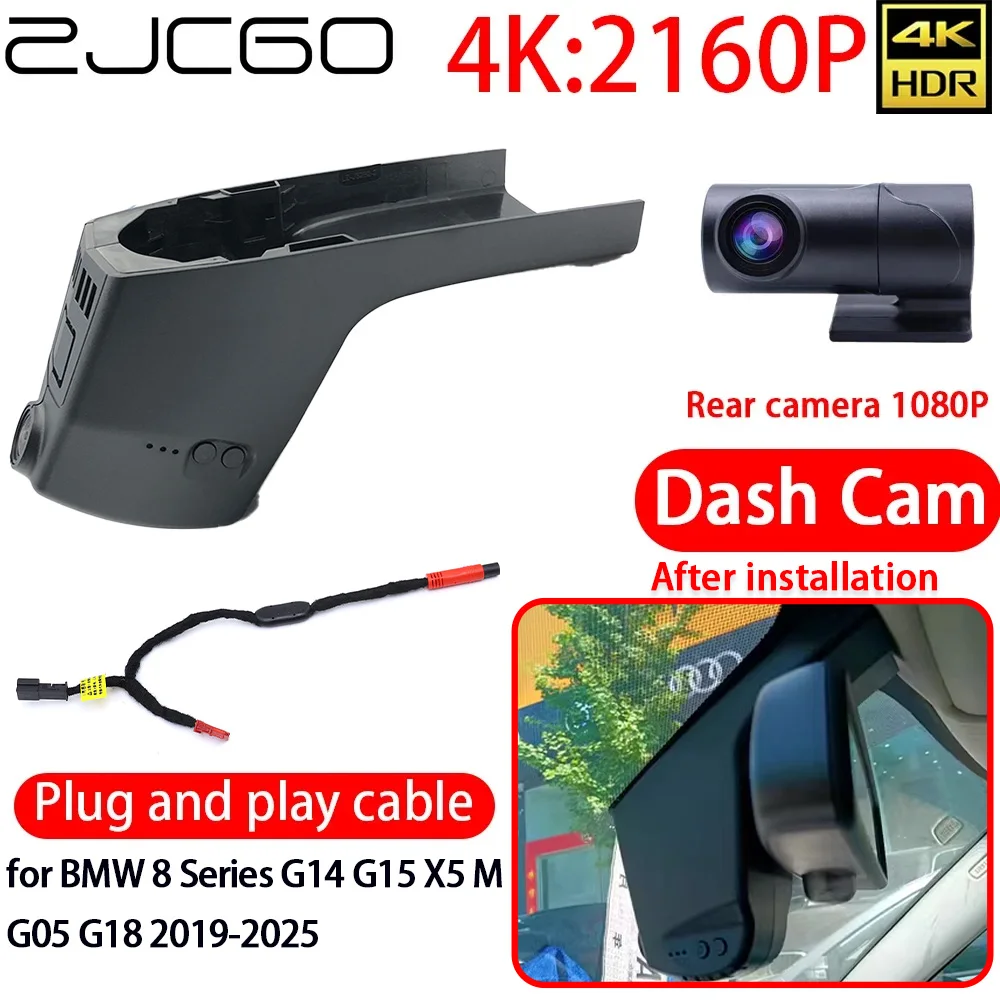 

ZJCGO 4K Car DVR Dash Cam Wifi Front Rear Sony Lens Camera 24h Monitor Recording for BMW 8 Series G14 G15 X5 M G05 G18 2019-2025
