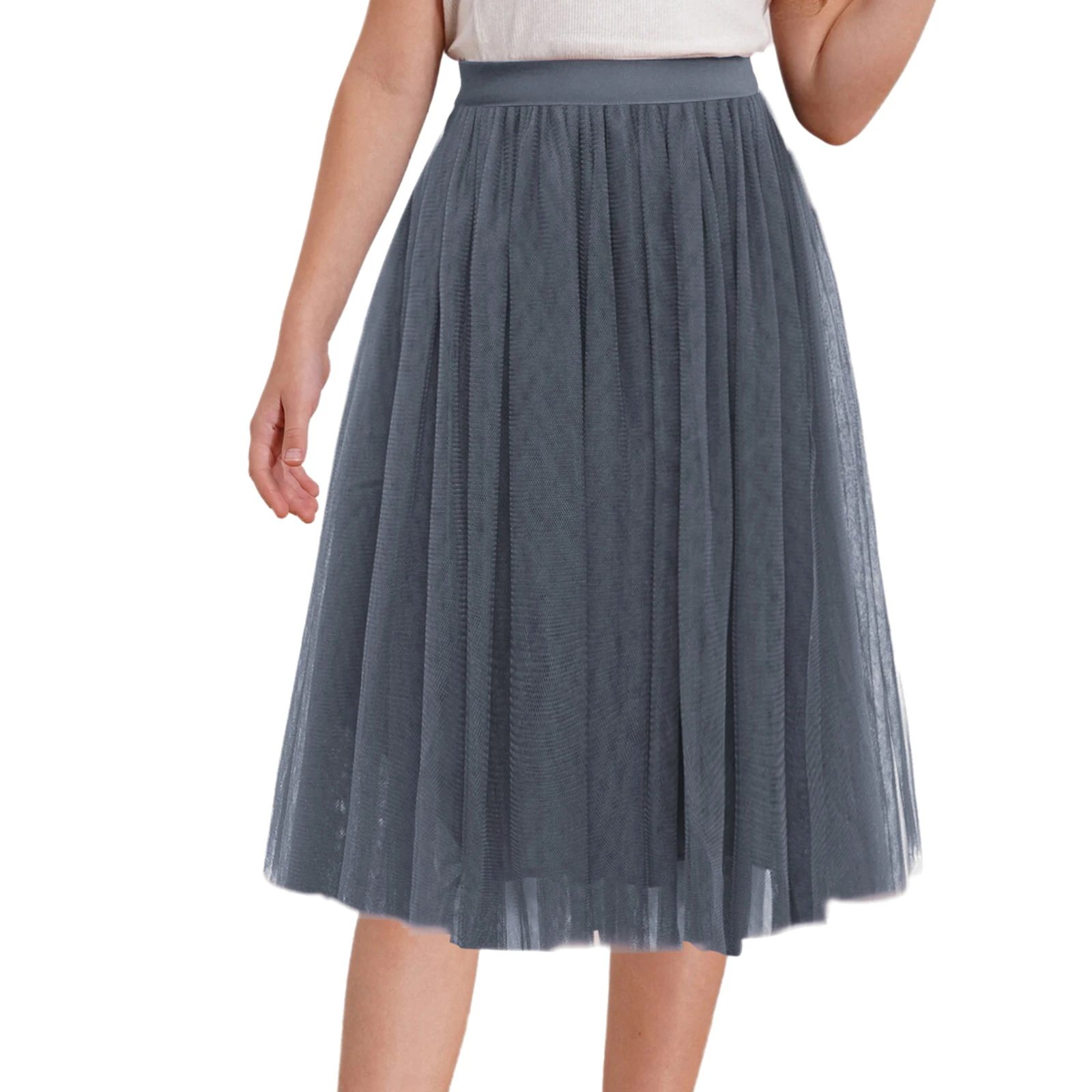 

Kids Girls Skirt High Waist A-Line 3 Layers Tulle Skirts with Lining for Elegant Birthday Wedding Party Holiday Photography