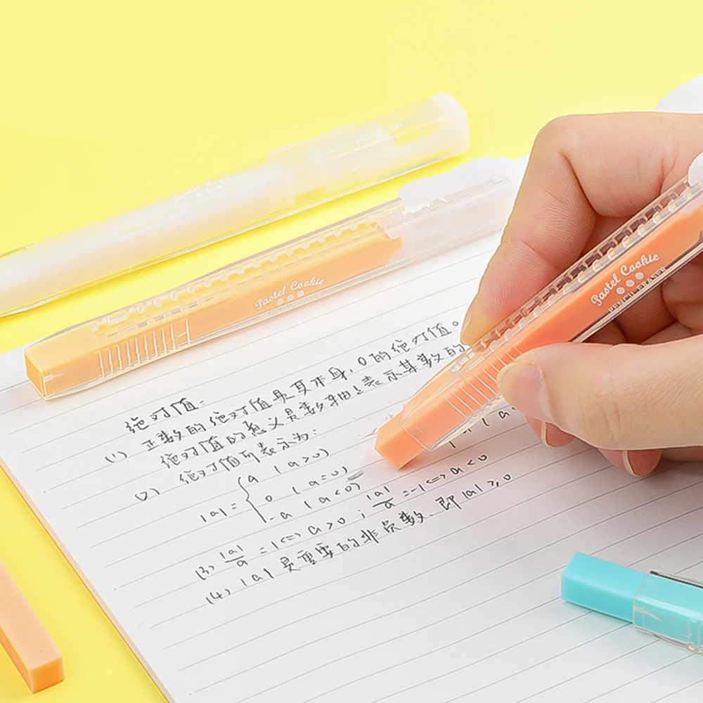 1/2pcs Japan KOKUYO Pencil Eraser Pen Style Push-pull Clean Without Leaving Any Marks Cute Kawaii Kids School Supplies Pencil
