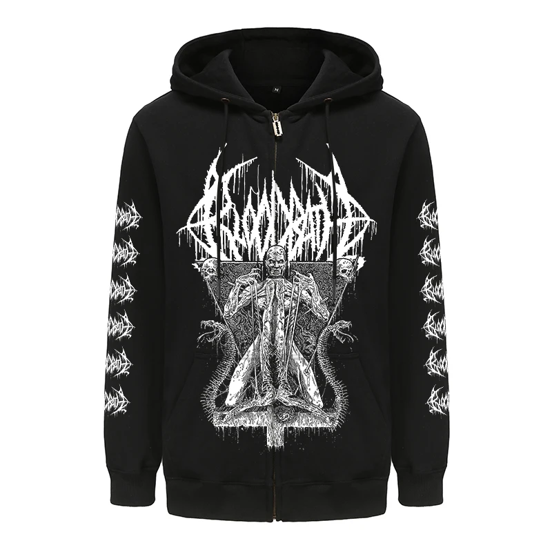 

Bloodbath Swedish Death Metal Hoodies Mens Fashion Graphic Zipper Hoody Tops Harajuku Streetwear Oversized Hooded Clothes