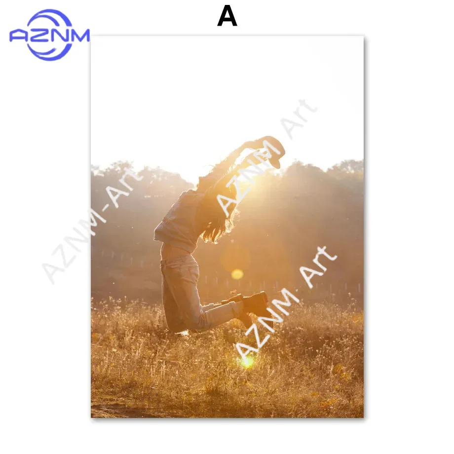 1Pc/6Pcs Fall Beige Girls Pumpkin Autumn Canvas Painting Nordic Landscape Posters Prints Wall Art for Living Room Home Decor