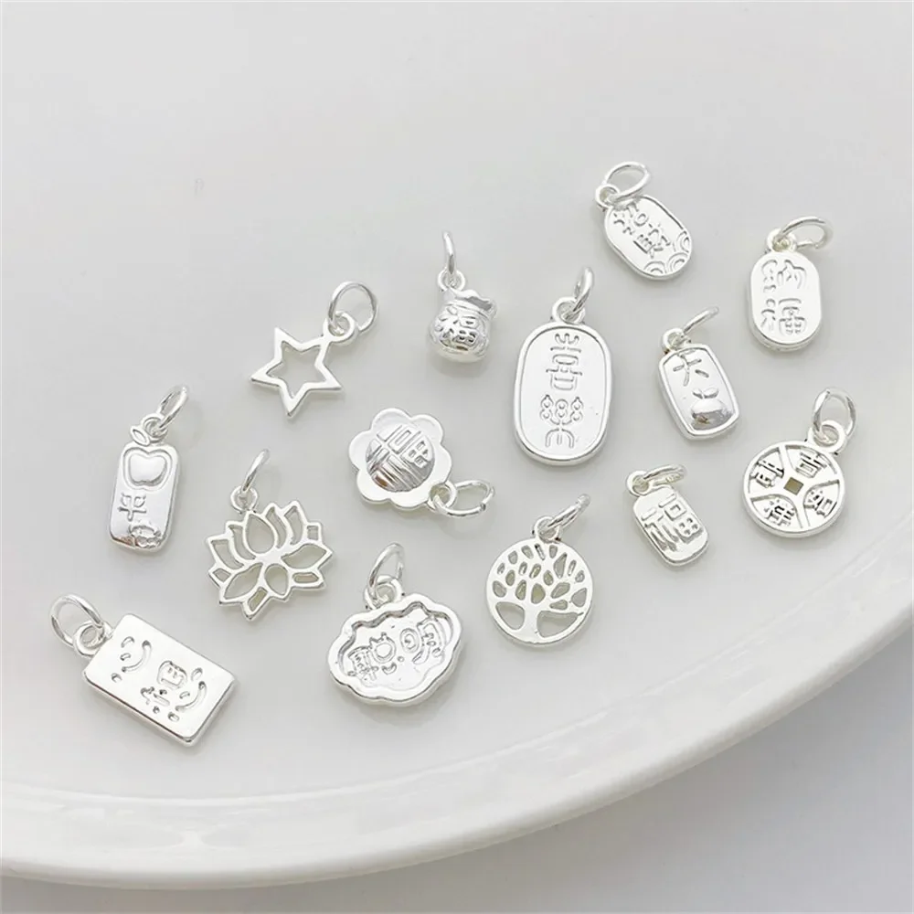 Colgante de plata quiere hacer una fortuna, suministros de joyería DIY, cuentas para collar, pulsera, accesorios artesanales