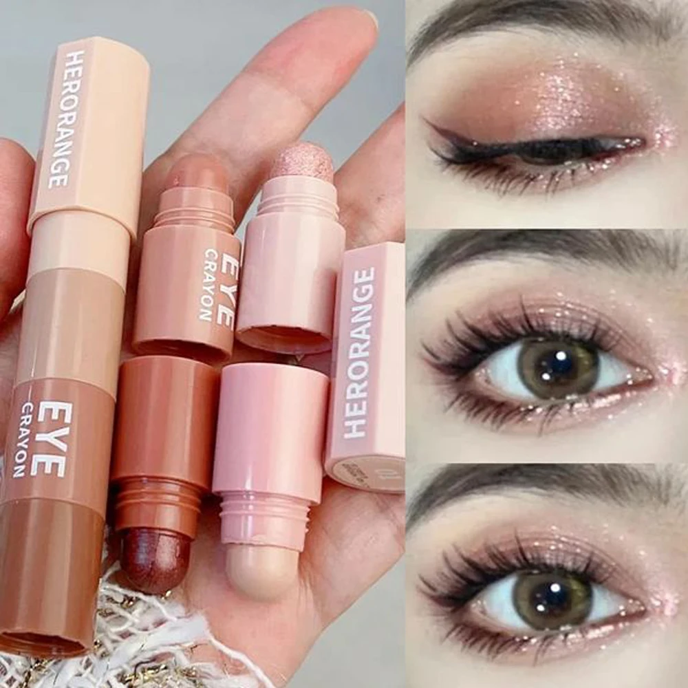 Nueva lápiz de sombra de ojos multiusos Mini Cannonball Kit de lápiz de sombra de ojos pigmento mate de terciopelo brillo resaltar combinación de maquillaje