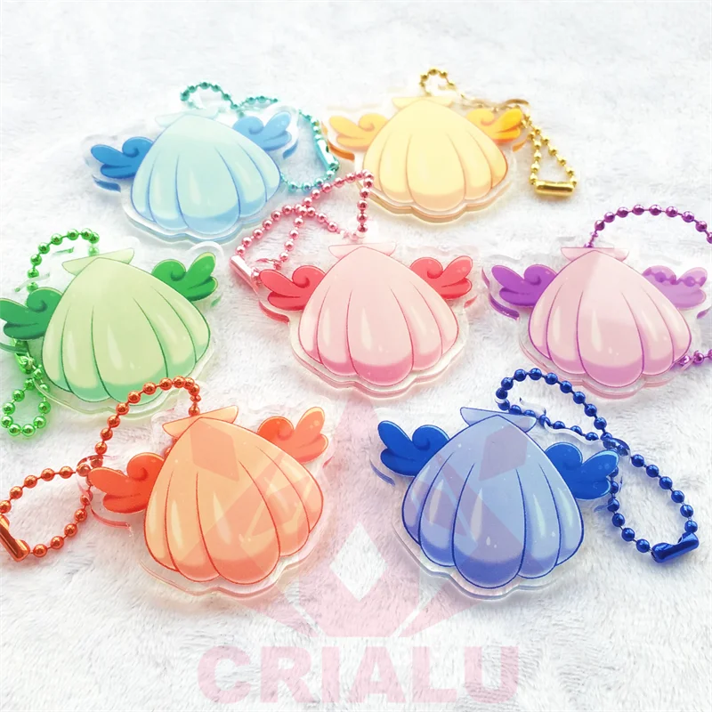 Mermaid Melody Pichi Pichi Pitch Lucia Nanami Rina Toin Hanon Hosho Cosplay Shell Gantungan Kunci Transformer 2-Side Lolita