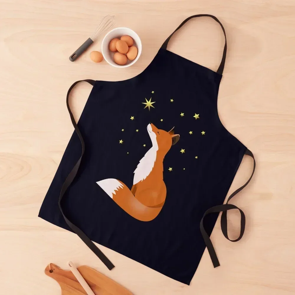 

Fox in the night Apron esthetician carpenter home women Apron