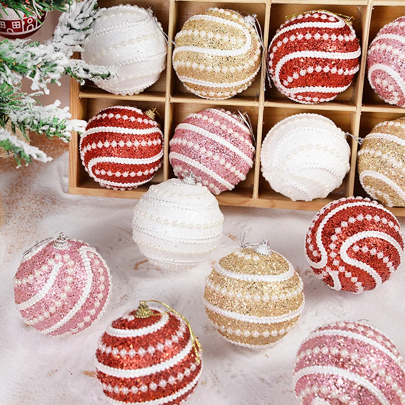 2/4pcs 8cm Christmas Balls For Tree White Pearl Balls Pendants Xmas Tree Hanging Ornaments For Home Navidad Gifts New Year Decor - Image 2