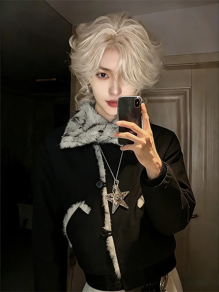 

Зимняя куртка American Sle Thiened для мужчин и женщин, пальто Wolf King Mountain Eagle с откидным меховым воротником, рабочая одежда, хлопок...