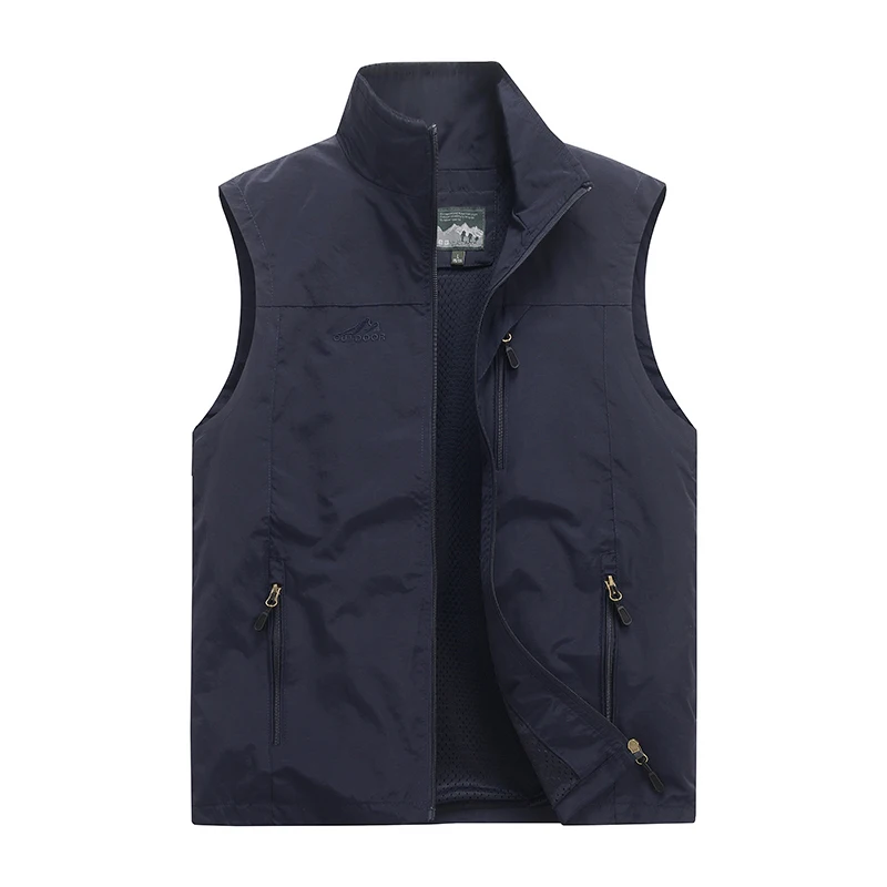 

Vests Outdoor Work Jakcet Casual Soild Vest For Mens Leisure Travel Fishing With Pocket Zipper Breathable Outwear Waistcoat