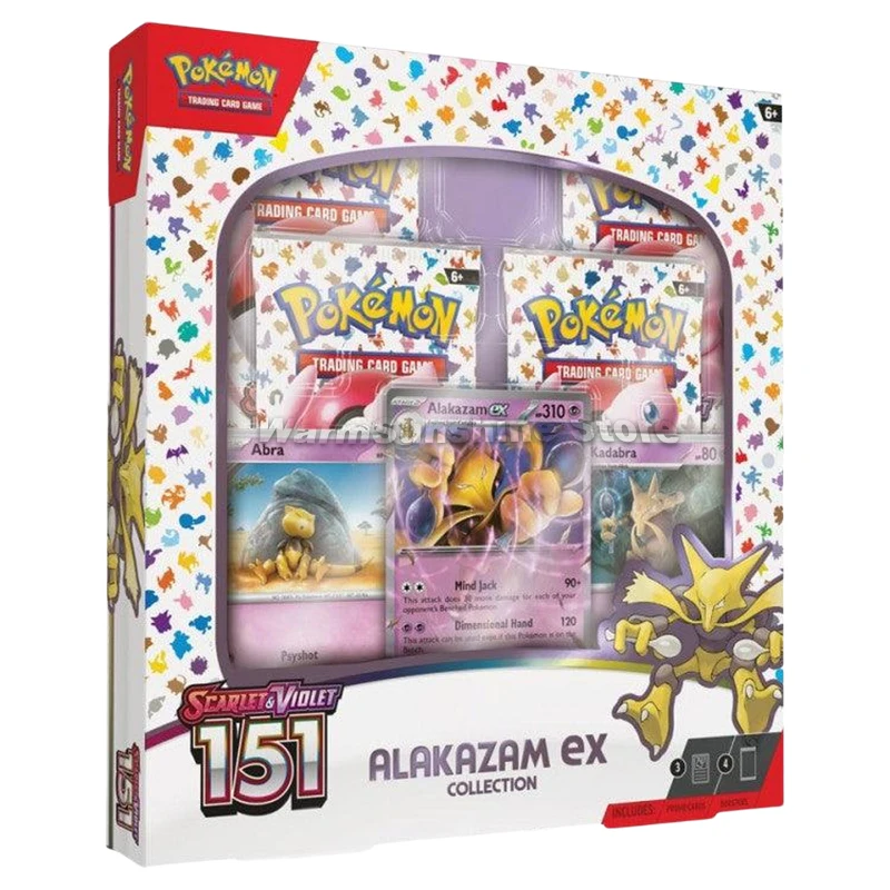 Original US Version Pokemon Card TCG Scarlet & Violet 151 Collection Alakazam EX Anime Game Trading Cards Children Toys Gifts