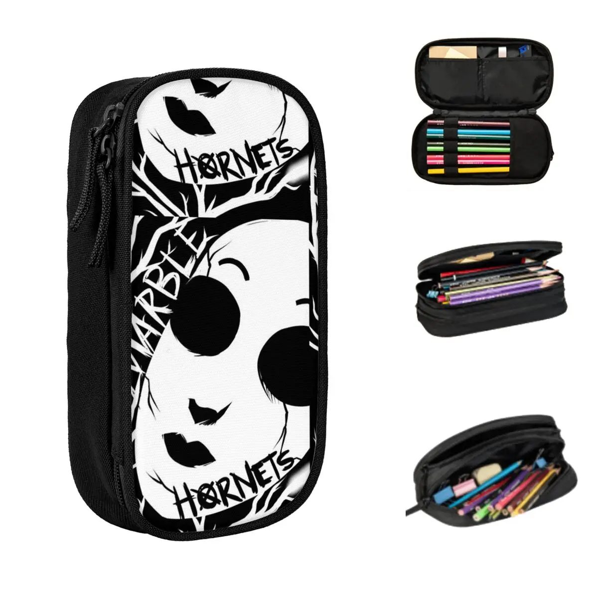 Marble Hornets Pencil Cases Large Capacity Pen Bags Pen Box Pencil Pouch For Boys Girls Students Stationery School Office