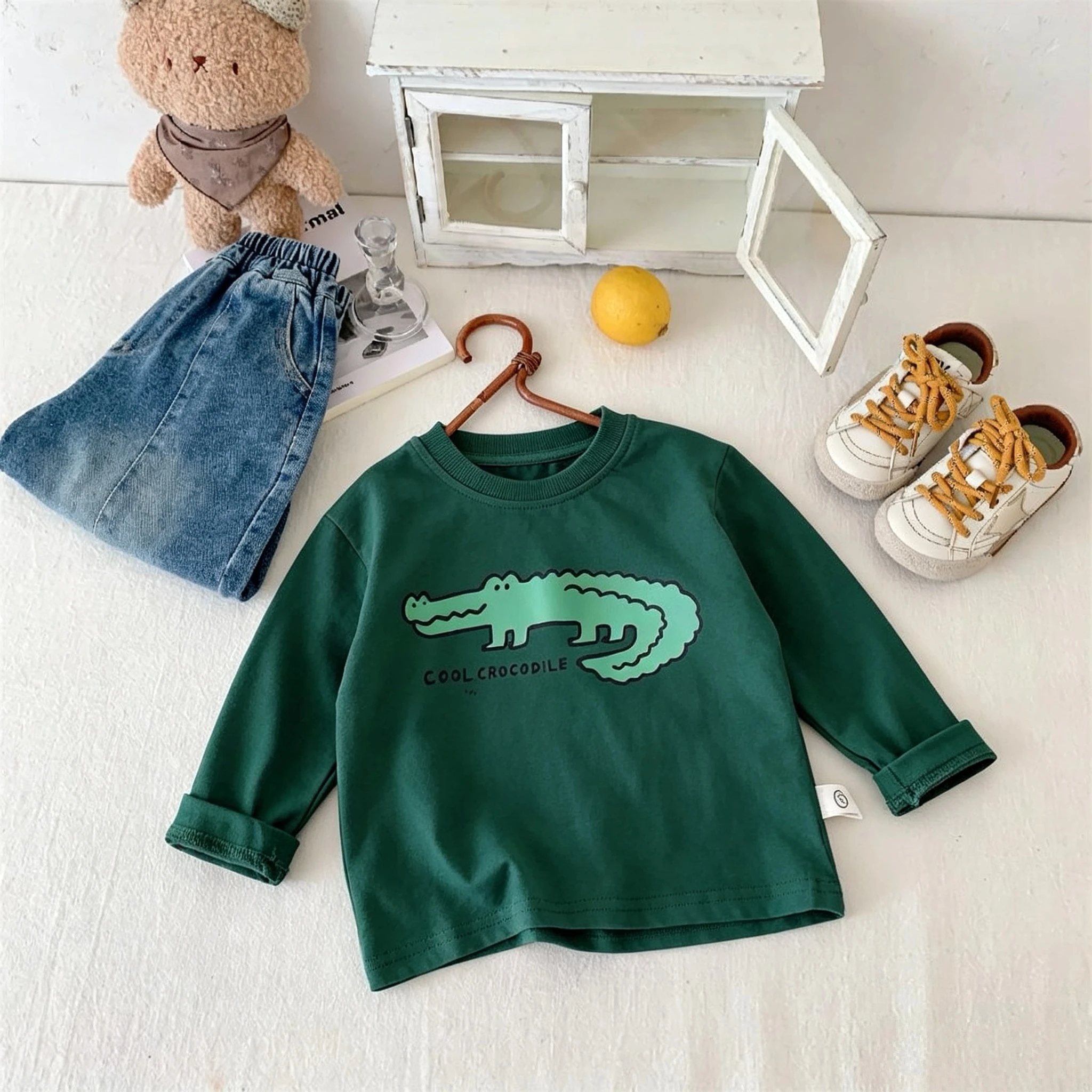 Casual Versatile Kids Bottoming Shirt Tops Autumn Clothing Children Printed Girls Long Sleeve T-shirt Loose Casual O-neck Blouse