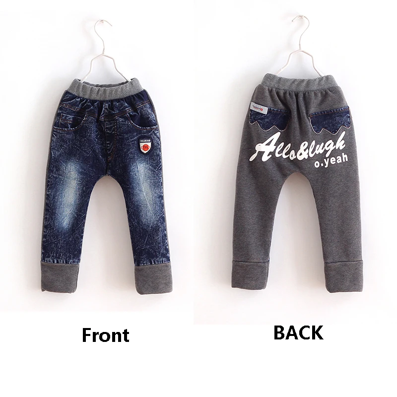 Boys Girls Jeans Kids Cotton Casual Pants Fashion Letter Printed 2022 Spring Autumn Denim Trousers 4-8Year Children\'s Clothes