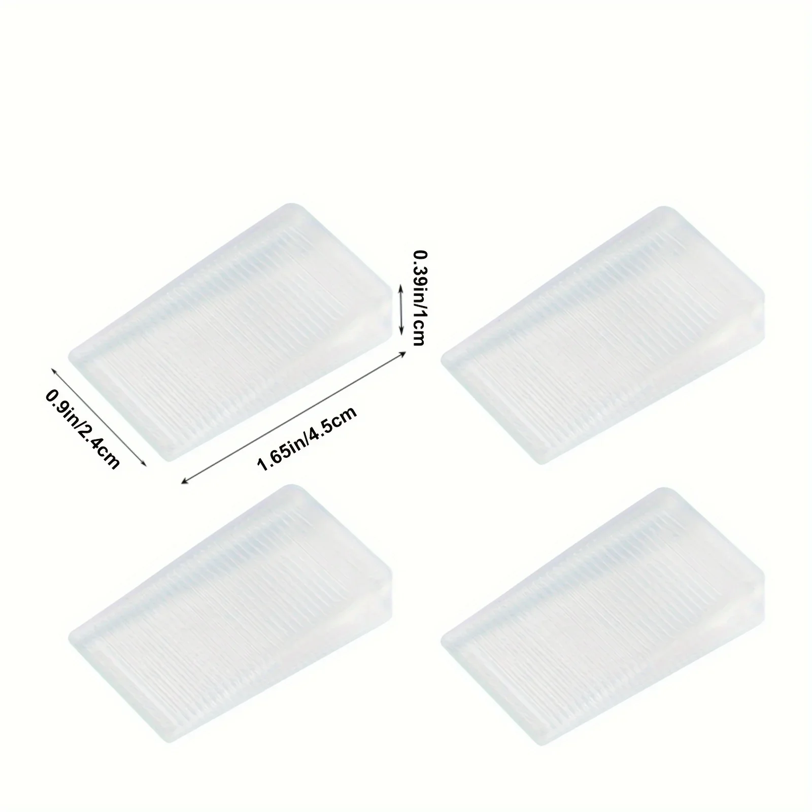 4pcs Transparent Rubber Wedge Shims - Plastic Furniture Levelers for Uneven Surfaces, Matte Finish, Cuttable Hard Table Pads image 6