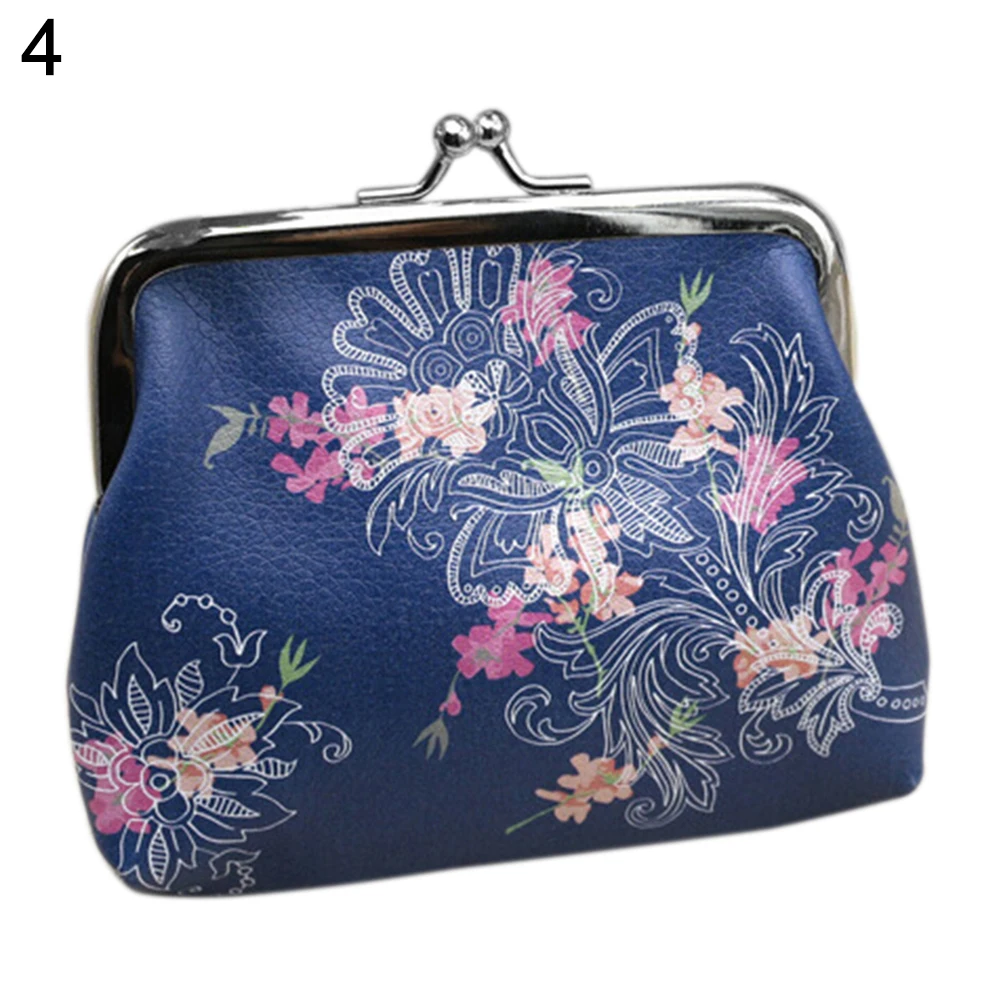 2020 Fashion Vintage Floral Buckle Women Wallet Dumpling Shape Elegant Lady Retro Clutch Hasp Canvas Bag Mini Coin Purse