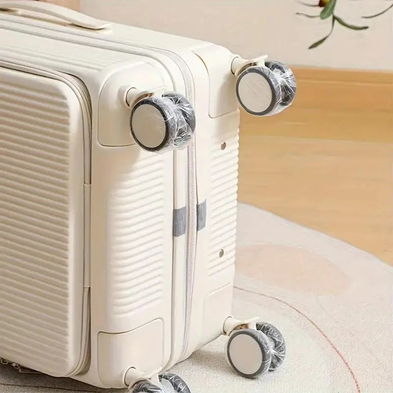 50/80pcs Disposable Suitcase Wheel Covers Universal Dustproof Protectors for Luggage Trolley Cases Travel Sanitary Accessories