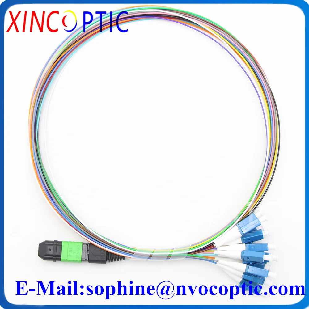 1M 12Cores/12Fibers MPO Male to 12*LC ST FC SCUPC Harness Trunk 12F M Fan-out Fiber Optic Patch Cord Pigtail Cable