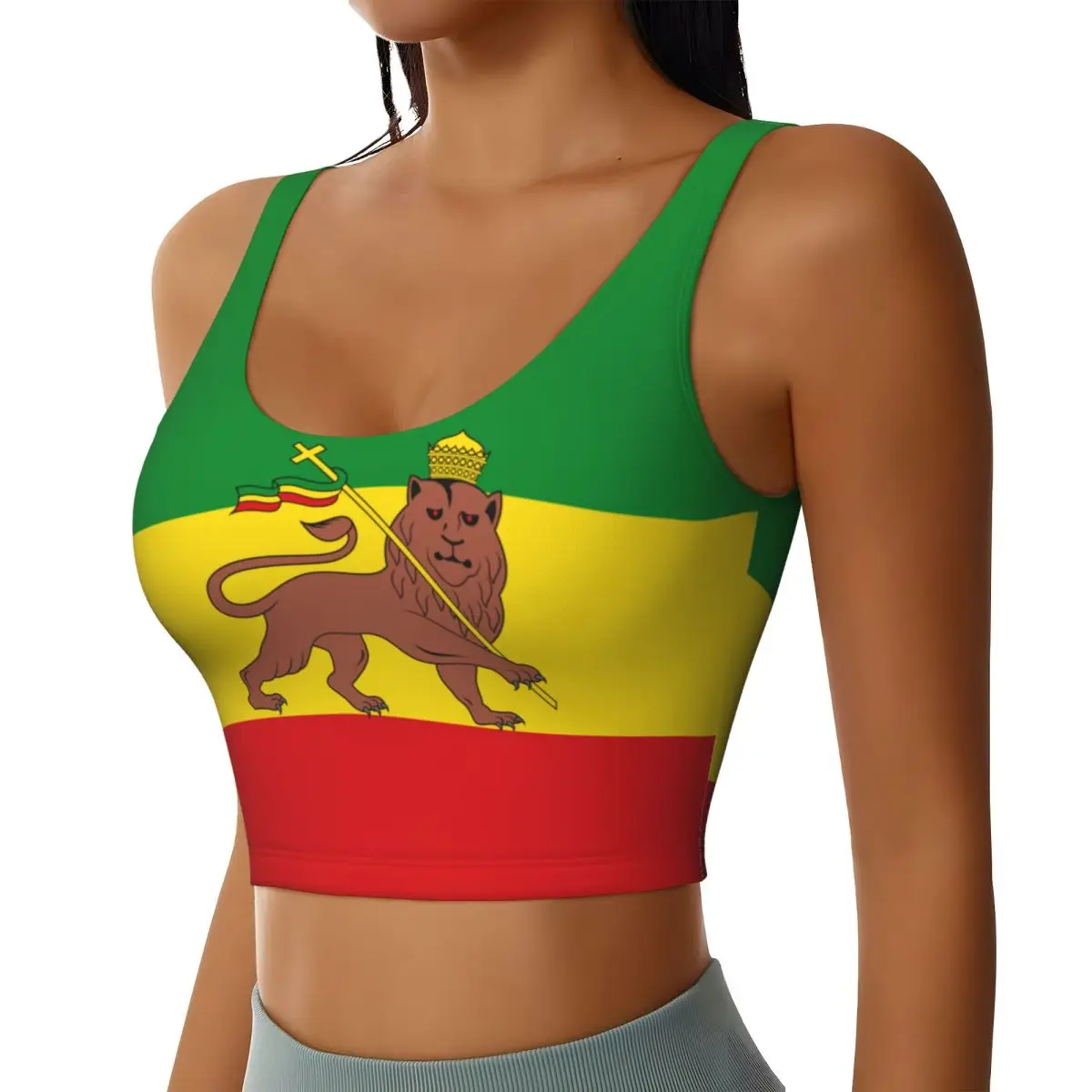 حمالة صدر رياضية للنساء للجري ملابس اليوغا سترة علم إثيوبيا (1897 1974) سترة لياقة بدنية
