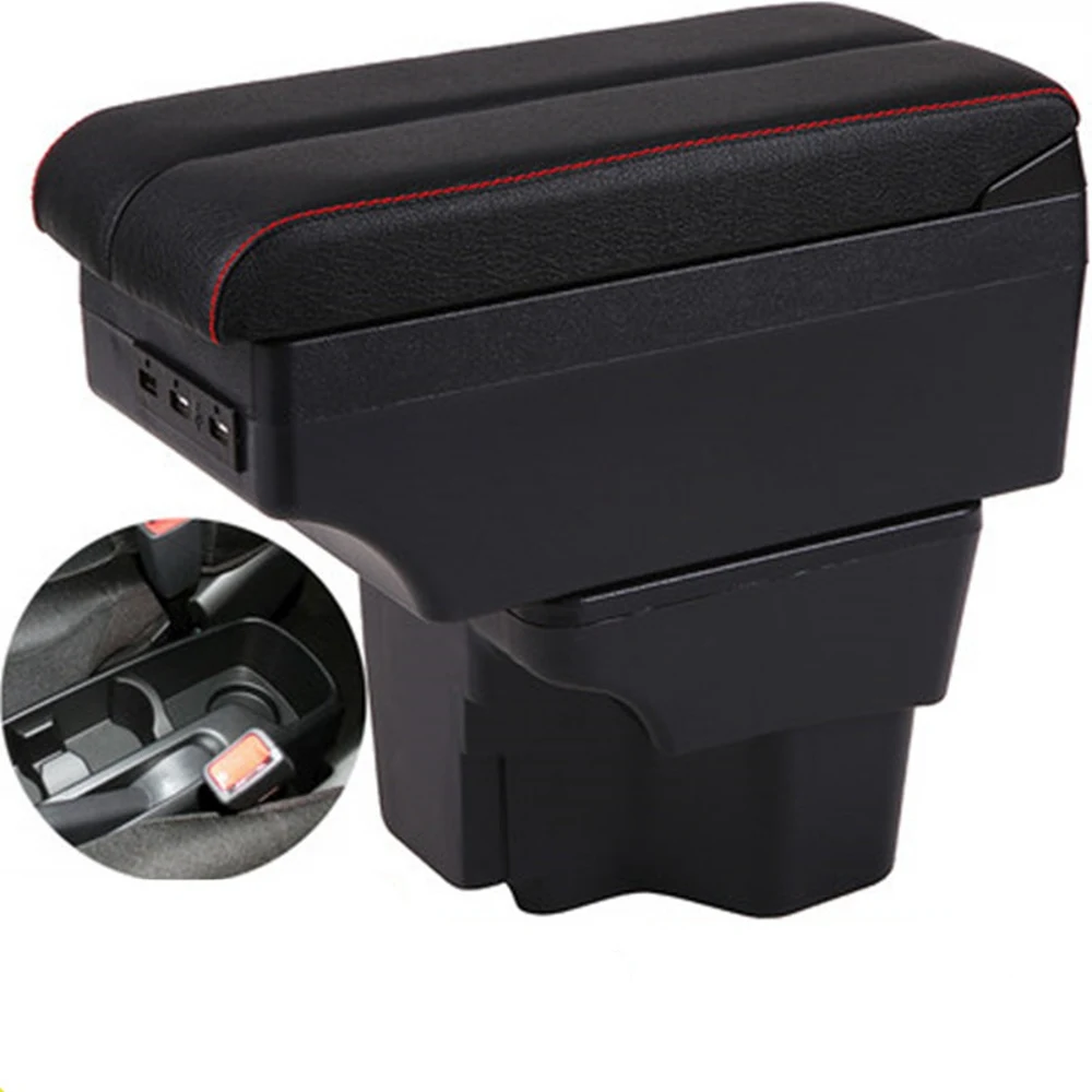 

Russia KIA K2 Rio 3 Armrest Box Elbow Rest Center Console Storage with Phone Charging USB Interface Cup Holder