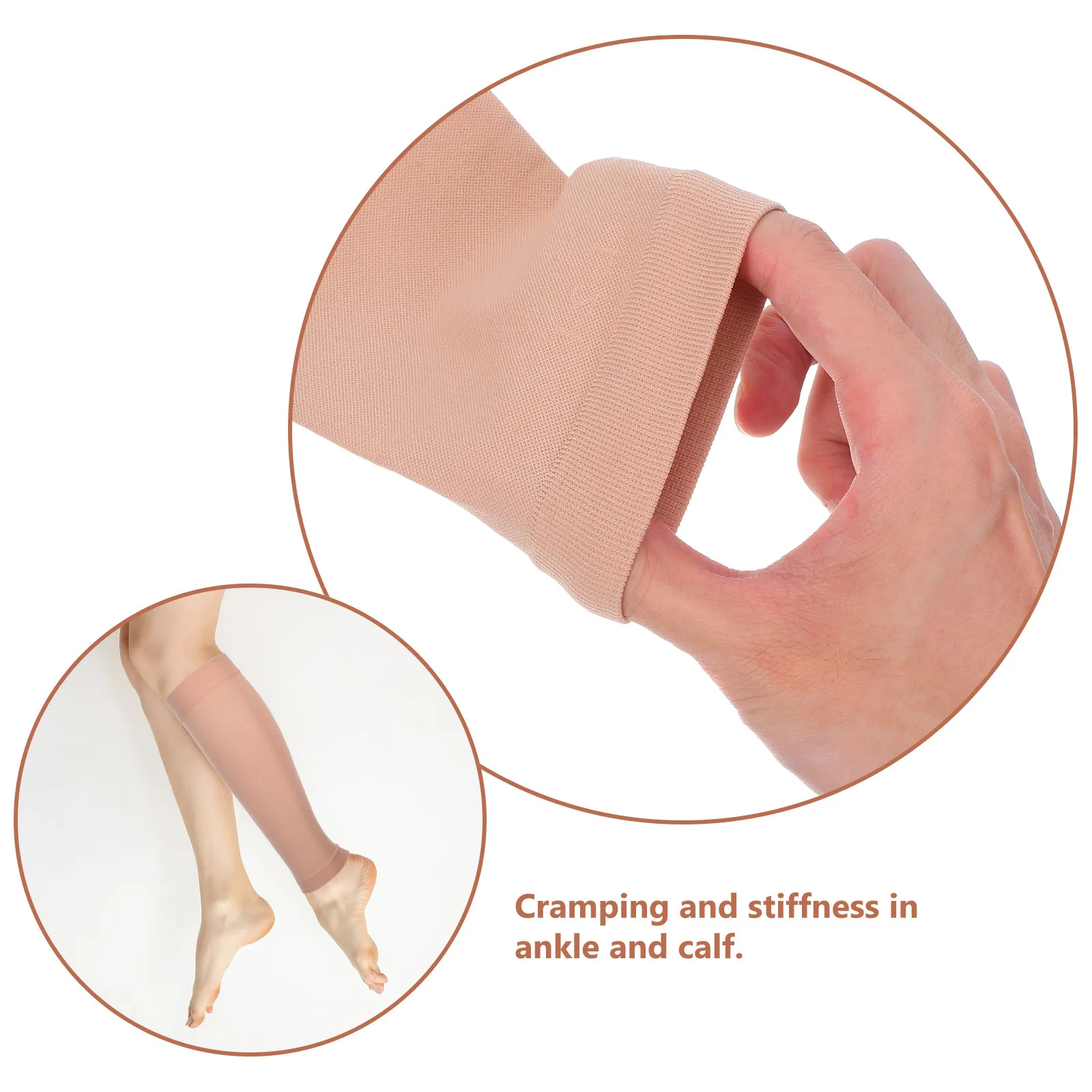 Compression Stockings Nude Size L 30-40Mmhg Open Toe Knee High Calf Compression Socks Toeless Support Pain Relief
