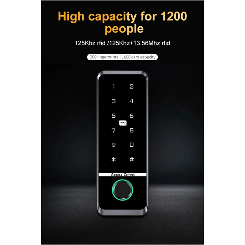بوحدة تحكم في الوصول ببصمة الإصبع البيومترية ، لوحة مفاتيح بتطبيق تويا ، نظام IP66 مقاوم للماء ، نظام تحكم في الوصول بباب مستقل