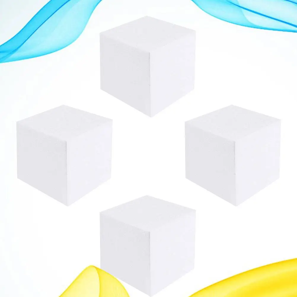 

6Pcs Foam Cube Blocks Craft Smooth Board White 6Inch 15x15cm Cake Display Practice Sculpting DIY Cake Molds Baking Fondant Tools