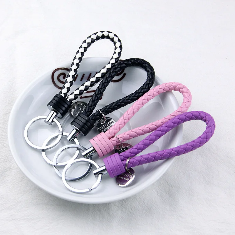 Stylish PU Leather Braided Woven Keychain Bag Pendant - A Perfect Gift for Men and Women!