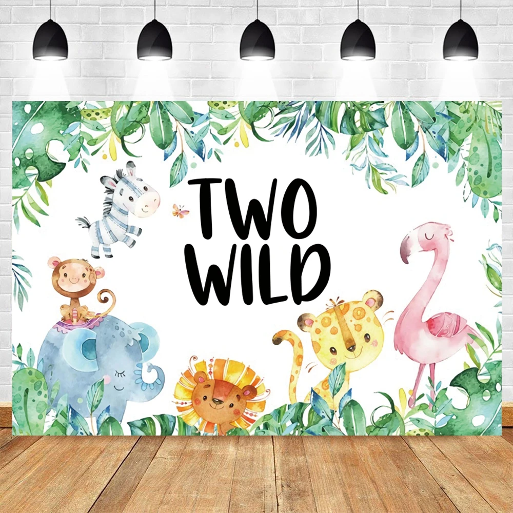 Tropical Jungle Safari Animal Boy Girl 1st Birthday Decoration Backdrop Wild One Baby Shower Customized Photography Background