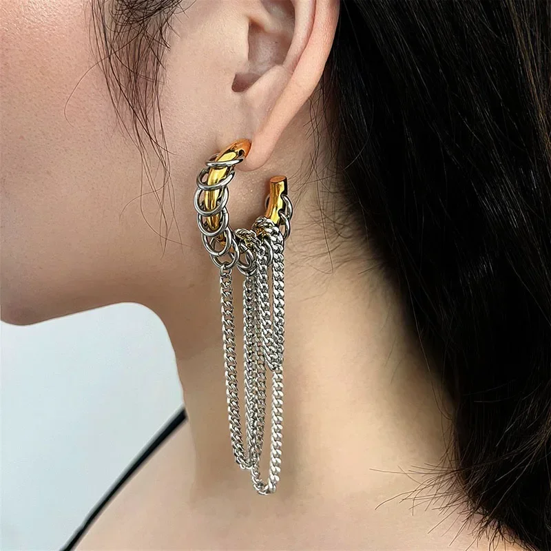 NEW Punk Gold Color Circle Loop Earring For Women Brincos Feminino Fashion Jewelry