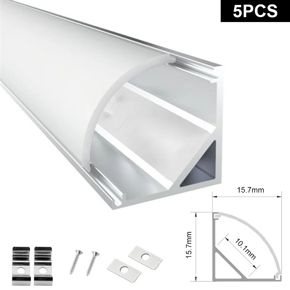 5pc Aluminium Profil LED Bar Lampe Kanal Halter Licht Streifen Tracks 1M LED Bar Licht Kanal Halter Abdeckung stecker DIY Für LED