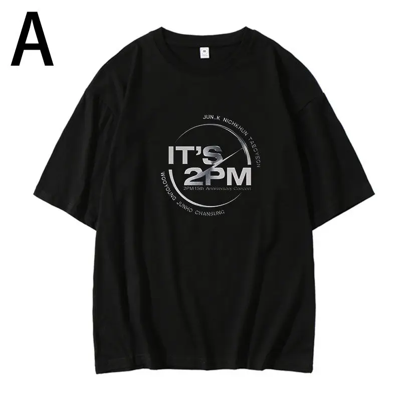 Kpop 2PM 15th Anniversary Man/Women Harajuku T-shirt Round Neck Short Sleeve Casual Unisex Streetwear COTTON Top