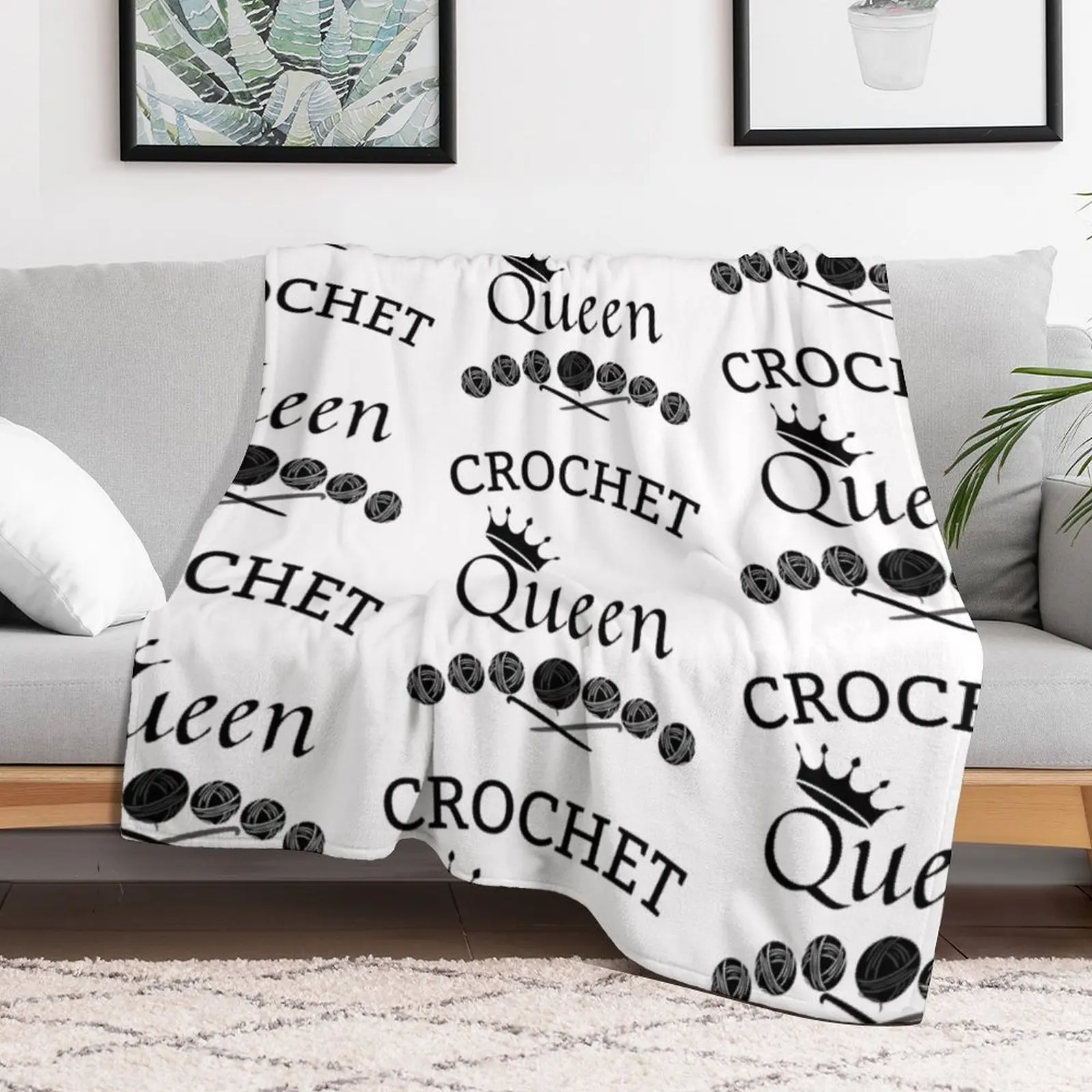 Crochet Queen Throw Blanket For Decorative Sofa Kid'S Blankets