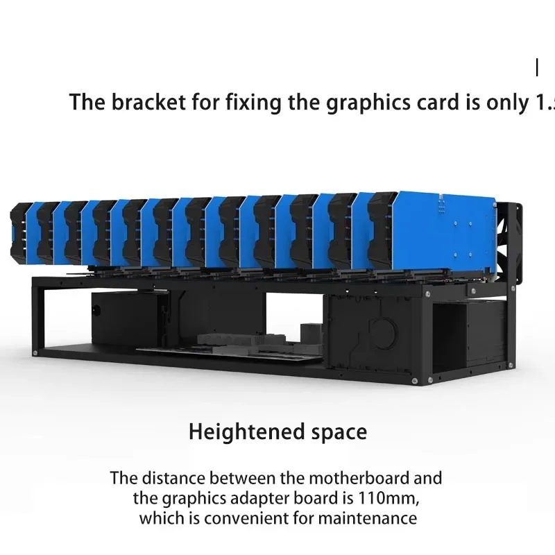 6 Cards 8 Cards 12 Cards Graphics Card Fixing Bracket Open Dual Power Supply GPU Graphics Card Cooling Frame Fixing Frame