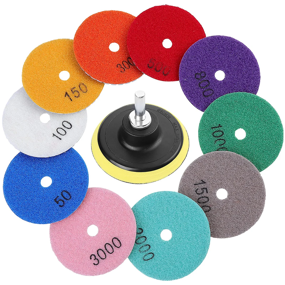 

80mm 100mm Diamond Polishing Pads 3inch 4inch Wet Buff Disc Abrasive for Drill Sanding Granite Marble Quartz Tile Glass Grinding
