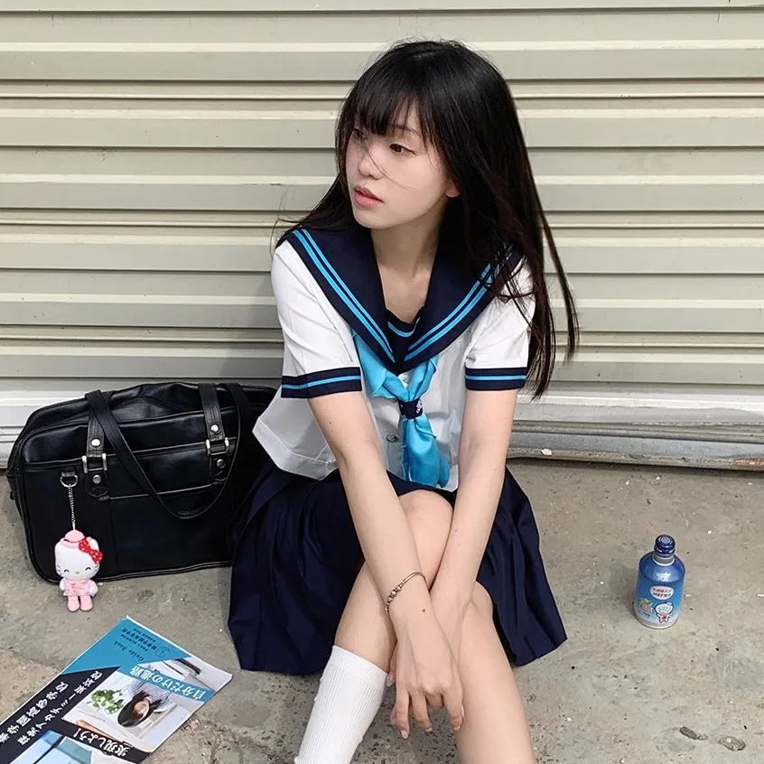 زي مدرسي JK متعدد الاستخدامات ولطيف، زي بحار أصلي، زي بحار على الطراز الياباني، مجموعة على طراز الكلية للفتيات الجميلات